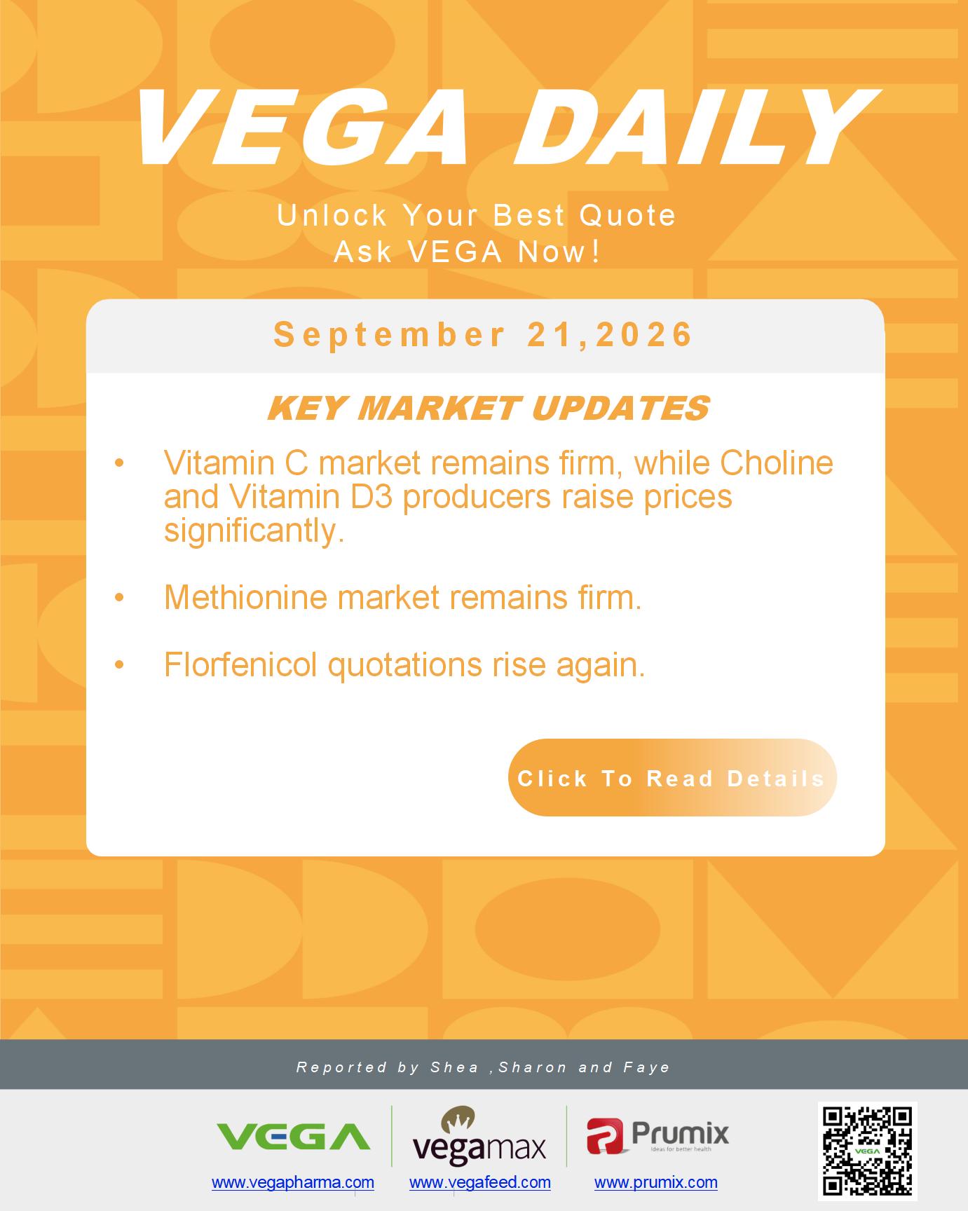 VEGA Daily 20260921 VC Choline Vitamin D3 Methionine Florfenicol.jpg